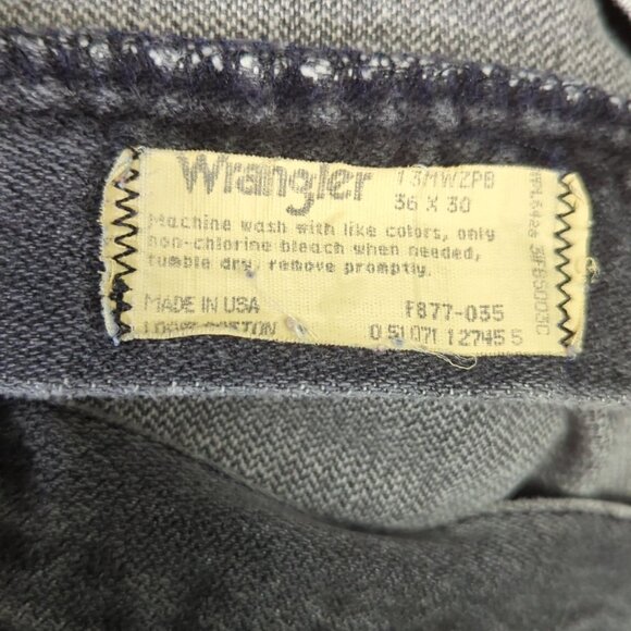 Wrangler VTG Jeans Men's 36x30 Fits 34x29 Black 13MWZ Cowboy Cut Made In USA - Picture 11 of 12